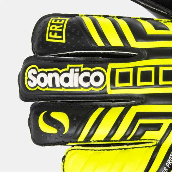 Sondico Детски Вратарски Ръкавици Aerospine Goalkeeper Gloves Juniors Черно/Жълто Вратарски ръкавици и облекло