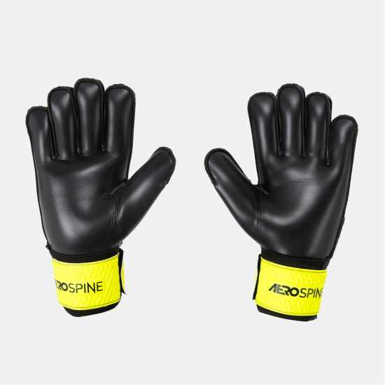 Sondico Детски Вратарски Ръкавици Aerospine Goalkeeper Gloves Juniors Черно/Жълто Вратарски ръкавици и облекло