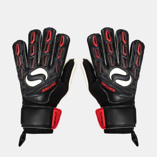Sondico Детски Вратарски Ръкавици Aerospine Goalkeeper Gloves Juniors Черно/Червено 