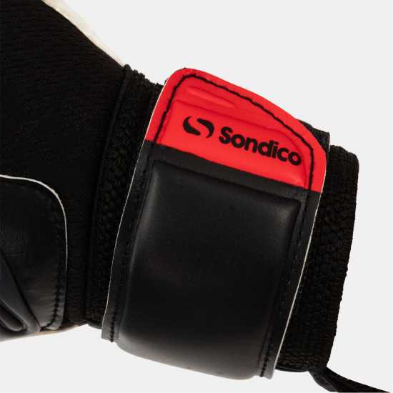 Sondico Детски Вратарски Ръкавици Aerospine Goalkeeper Gloves Juniors Черно/Червено 