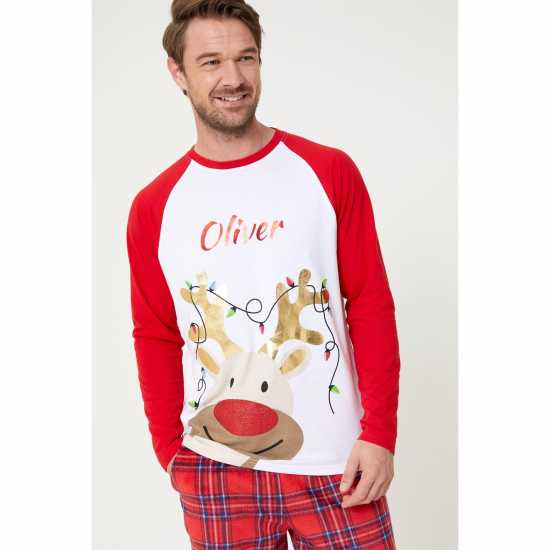 Family Christmas Reindeer Pyjama Red/white  
