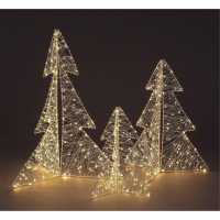 Snowtime Set Of 3 3D Outdoor Iron Trees With 450 Leds