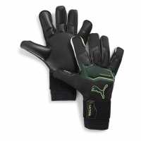 Puma Вратарски Ръкавици Ultra Ultimate Hybrid Adults Goalkeeper Gloves Black/Green Вратарски ръкавици и облекло