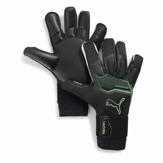 Puma Вратарски Ръкавици Ultra Ultimate Hybrid Adults Goalkeeper Gloves Black/Green Вратарски ръкавици и облекло