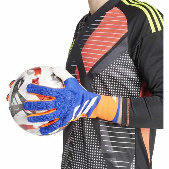 Adidas Вратарски Ръкавици Predator Pro Goalkeeper Gloves Adults Синьо/Червено Вратарски ръкавици и облекло