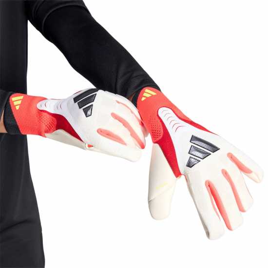 Adidas Вратарски Ръкавици Predator Pro Goalkeeper Gloves Adults White/Red 
