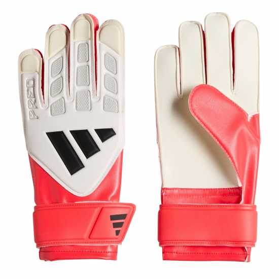 Adidas Детски Вратарски Ръкавици Predator Training Goalkeeper Gloves Juniors White/Red 