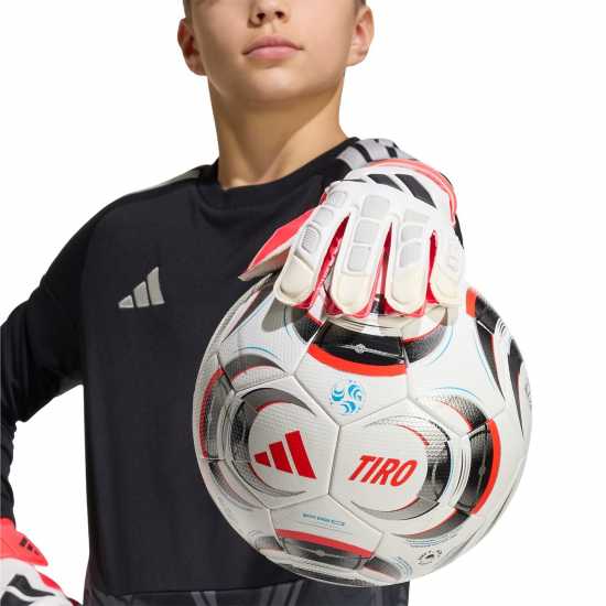 Adidas Детски Вратарски Ръкавици Predator Training Goalkeeper Gloves Juniors White/Red 