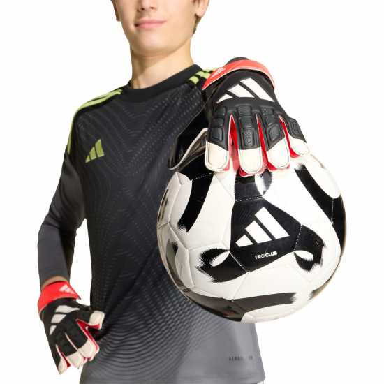 Adidas Детски Вратарски Ръкавици Predator Training Goalkeeper Gloves Juniors Black/Red 