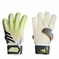 Adidas Мъжки Ръкавици Predator Match Fingersave Gloves Mens White/Lemon Вратарски ръкавици и облекло