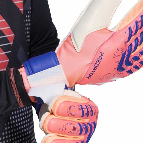 Adidas Вратарски Ръкавици Predator Match Fingersave Goalkeeper Gloves Adults Orange/White Adidas Вратарски Ръкавици Predator Match Fingersave Goalkeeper Gloves Adults Orange/White