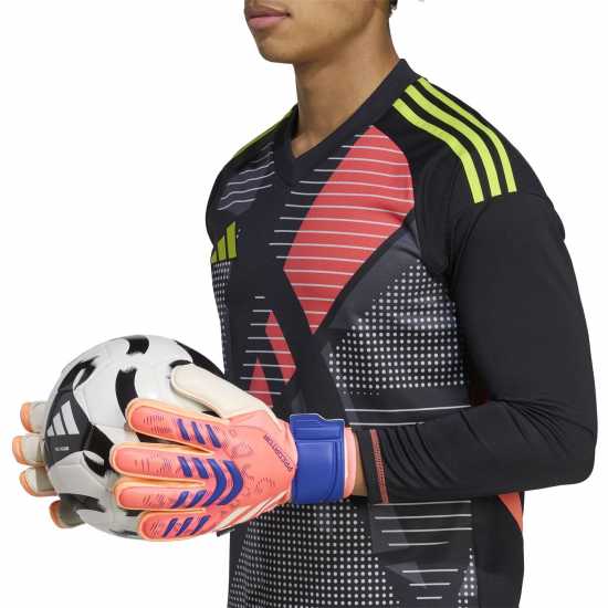 Adidas Вратарски Ръкавици Predator Match Fingersave Goalkeeper Gloves Adults Orange/White Adidas Вратарски Ръкавици Predator Match Fingersave Goalkeeper Gloves Adults Orange/White