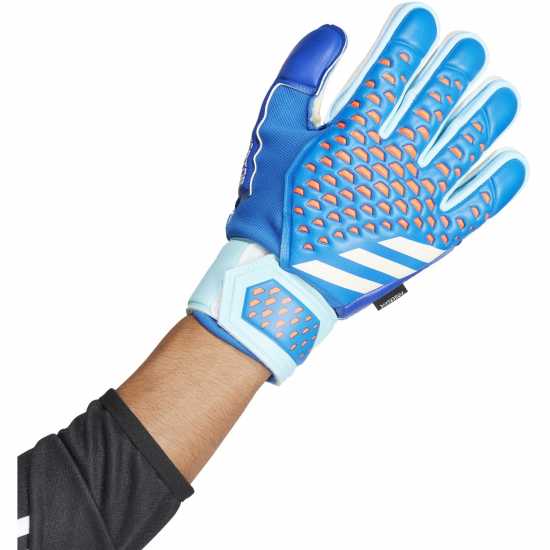Adidas Мъжки Ръкавици Predator Match Fingersave Gloves Mens Синьо/Бяло Вратарски ръкавици и облекло