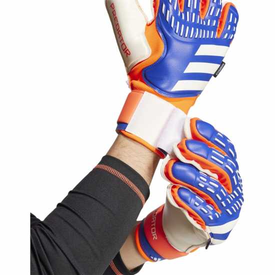 Adidas Вратарски Ръкавици Predator Match Fingersave Goalkeeper Gloves Adults Синьо/Червено Вратарски ръкавици и облекло