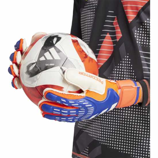 Adidas Вратарски Ръкавици Predator Match Fingersave Goalkeeper Gloves Adults Синьо/Червено Вратарски ръкавици и облекло