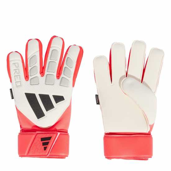 Adidas Вратарски Ръкавици Predator Match Fingersave Goalkeeper Gloves Adults White/Red 