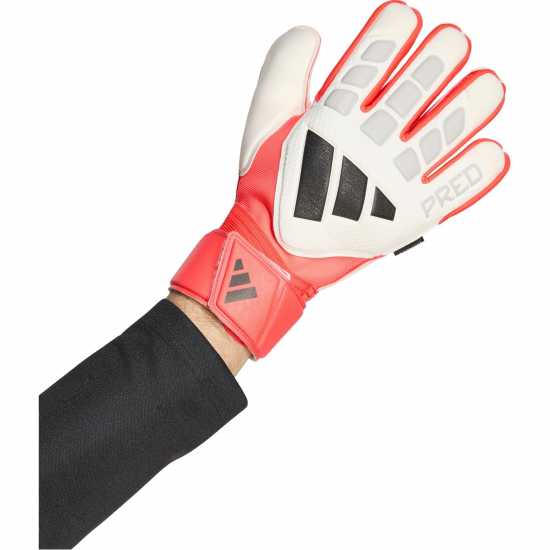 Adidas Вратарски Ръкавици Predator Match Fingersave Goalkeeper Gloves Adults White/Red 