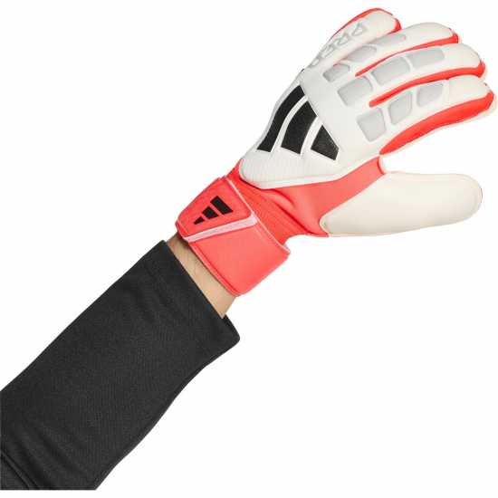 Adidas Вратарски Ръкавици Predator Match Fingersave Goalkeeper Gloves Adults White/Red 