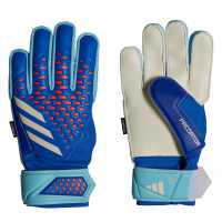 Adidas Детски Вратарски Ръкавици Predator Match Fingersave Goalkeeper Gloves Junior Blue/White Вратарски ръкавици и облекло