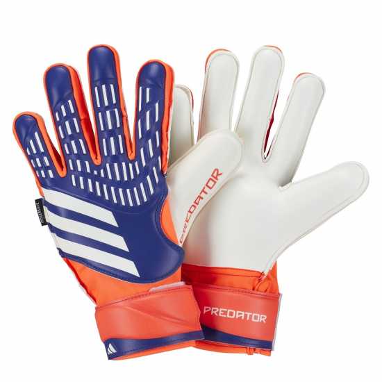 Adidas Детски Вратарски Ръкавици Predator Match Fingersave Goalkeeper Gloves Juniors Blue/Red Вратарски ръкавици и облекло
