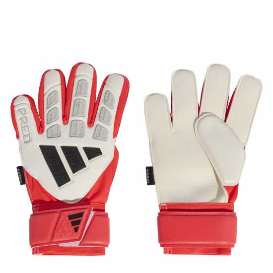 Adidas Детски Вратарски Ръкавици Predator Match Fingersave Goalkeeper Gloves Juniors White/Red Adidas Детски Вратарски Ръкавици Predator Match Fingersave Goalkeeper Gloves Juniors White/Red