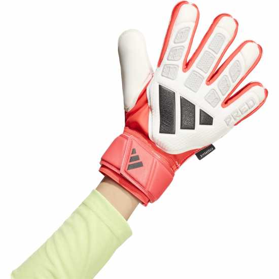 Adidas Детски Вратарски Ръкавици Predator Match Fingersave Goalkeeper Gloves Juniors White/Red Adidas Детски Вратарски Ръкавици Predator Match Fingersave Goalkeeper Gloves Juniors White/Red