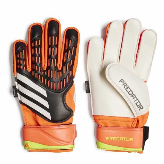 Adidas Детски Вратарски Ръкавици Predator Match Fingersave Goalkeeper Gloves Junior Black/Red - Вратарски ръкавици и облекло