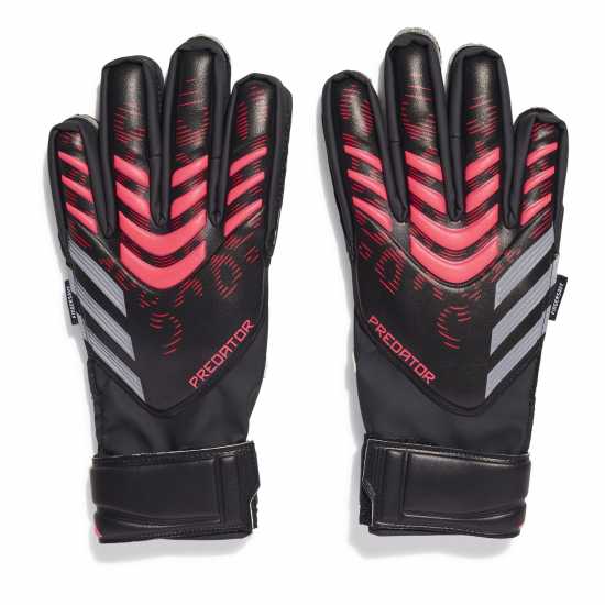 Adidas Детски Вратарски Ръкавици Predator Match Fingersave Goalkeeper Gloves Juniors Черно/Червено Вратарски ръкавици и облекло