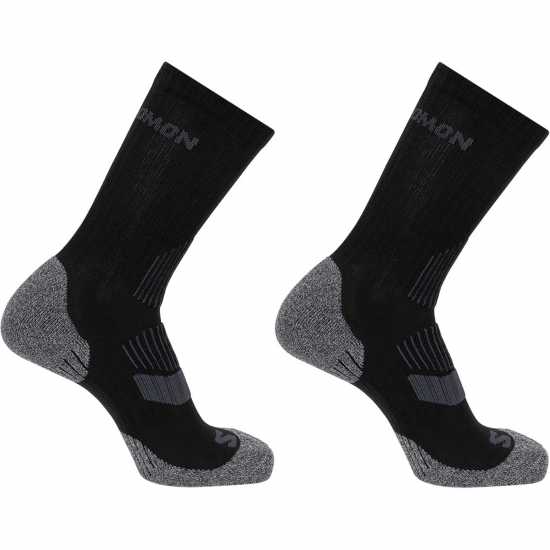 Salomon Lightweight Crew 2 Pack Walking Socks Unisex Черно/Сиво Salomon Lightweight Crew 2 Pack Walking Socks Unisex Черно/Сиво