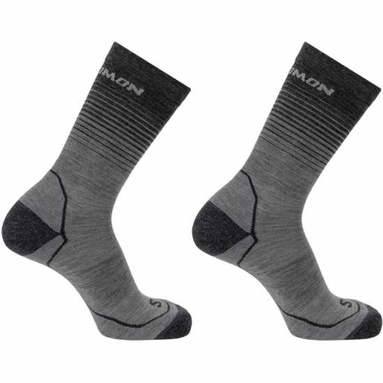 Salomon Wool Crew 2 Pack Walking Socks Mens  