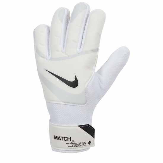 Nike Детски Вратарски Ръкавици Match Goalkeeper Gloves Juniors Бяло/Черно Вратарски ръкавици и облекло