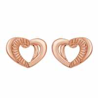 Espree Rose Colour Open Heart Earrings