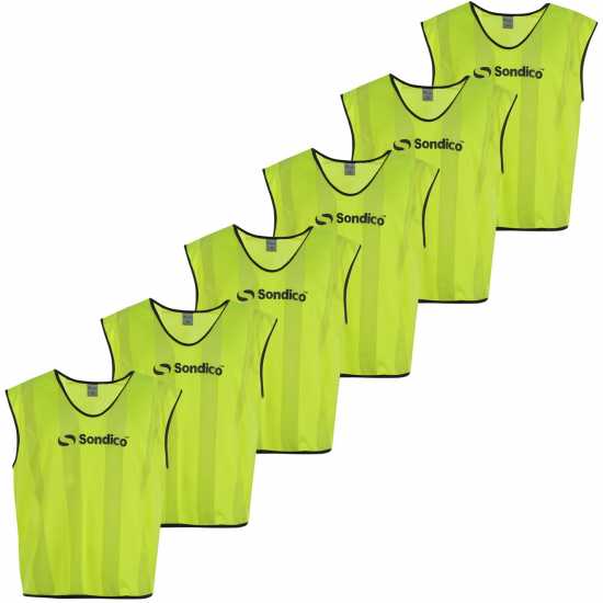 Sondico 6 Pack Mesh Hi Viz Training Bibs Жълто Футболни аксесоари