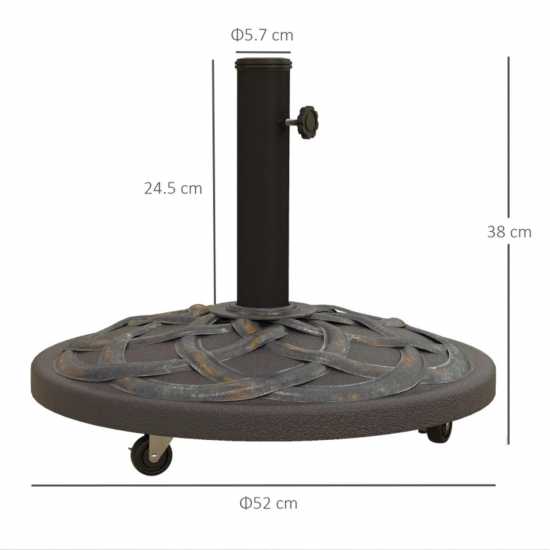 Outsunny 27Kg Rolling Parasol Base With Wheels  Градина