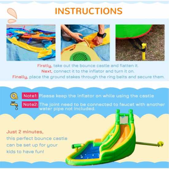 Outsunny 5 In 1 Kids Bouncy Castle Large Crocodile  Подаръци и играчки