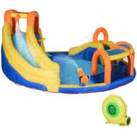 Outsunny 6 In 1 Kids Bouncy Castle And Water Slide