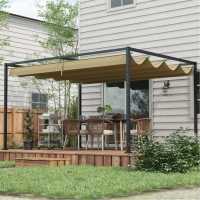 Outsunny 3X2M Metal Pergola With Retractable Roof