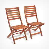 Vonhaus - 2 Pack Folding Wooden Chairs