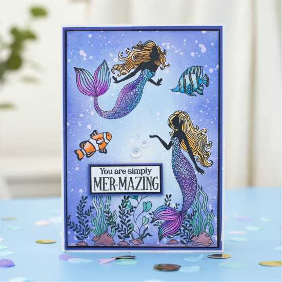Enchanted Ocean - Clear Acrylic Stamps - 8X8Inch -  Канцеларски материали