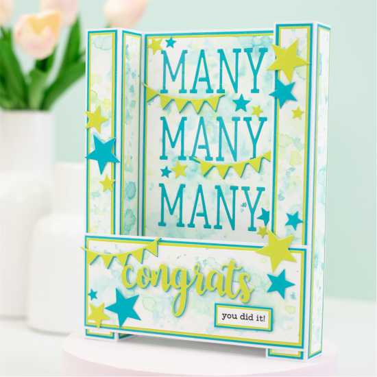 Crafters Companion Stamps & Dies - Many Congrats  Канцеларски материали
