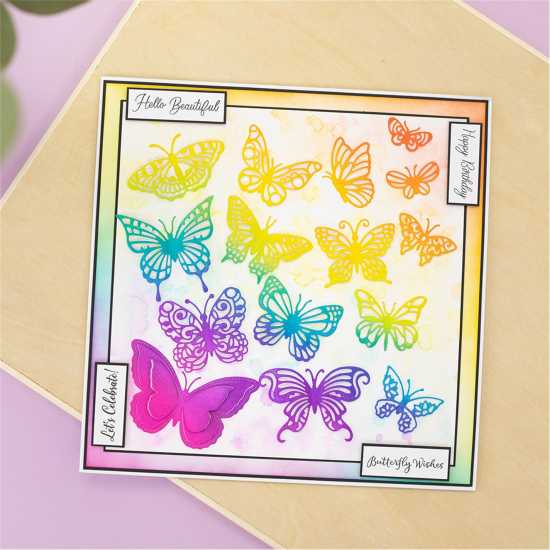 Crafters Companion Stamp & Die Set - Butterfly Kal  Канцеларски материали