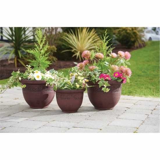 3 Pack Brown Planters  Градина