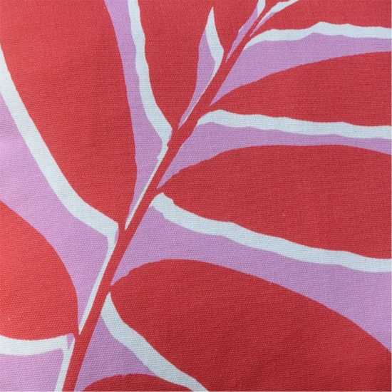 Fusion Leaf Print Indoor Outdoor Filled Cushion Pink Градина