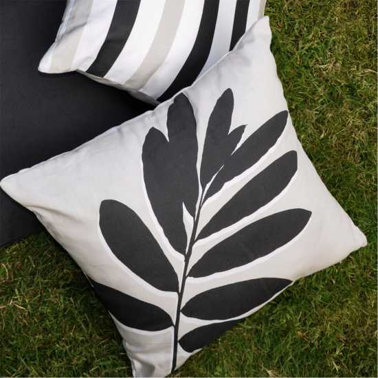 Fusion Leaf Print Indoor Outdoor Filled Cushion Natual Градина