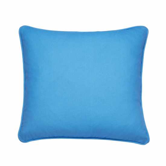 Fusion Indoor Outdoor Plain Dye Water Resistant Cushion Blue Градина