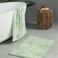 Fusion Matteo 100% Cotton Jacquard Towels & Bathroom Mats Green Хавлиени кърпи
