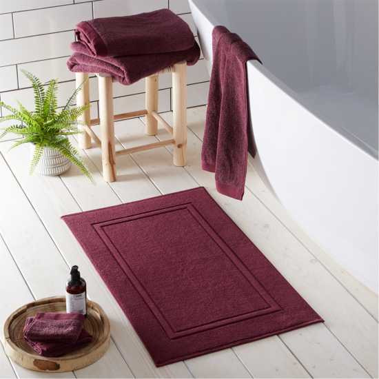 Abode Eco Bci Cotton Towels And Bathroom Mats Claret Хавлиени кърпи