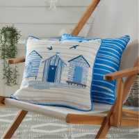 Fusion Indoor Outdoor Water Resistant Cushion Beach Huts Blue Градина