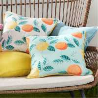Painted Botanical Fruits Indoor Outdoor Cushion