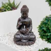 Solar Water Feature - Meditating Buddha With Bowl  Градина